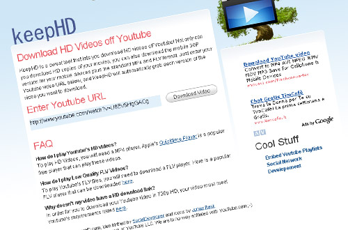 KeepHd, nuovo software per scaricare video in HD da youtube