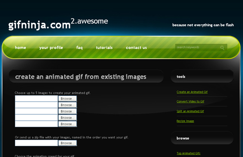 il nuovo applicativo on line gifNinja, permette la creazione di gif animate