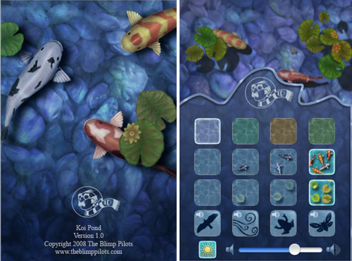 KOI POND, applicazione per iphone che trasforma il cellulare in un acquario