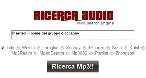 ricerca audio