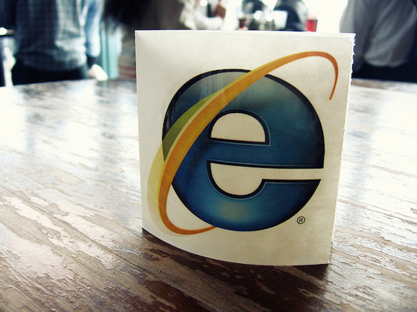 Foto che mostra il logo di Internet Explorer