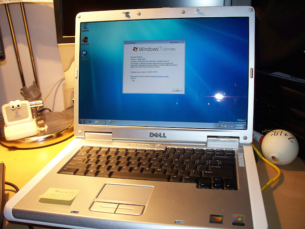 Foto di un computer con Windows 7
