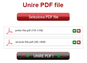 unire due file pdf