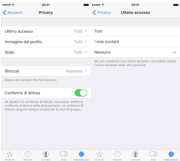 risultare offline su whatsapp