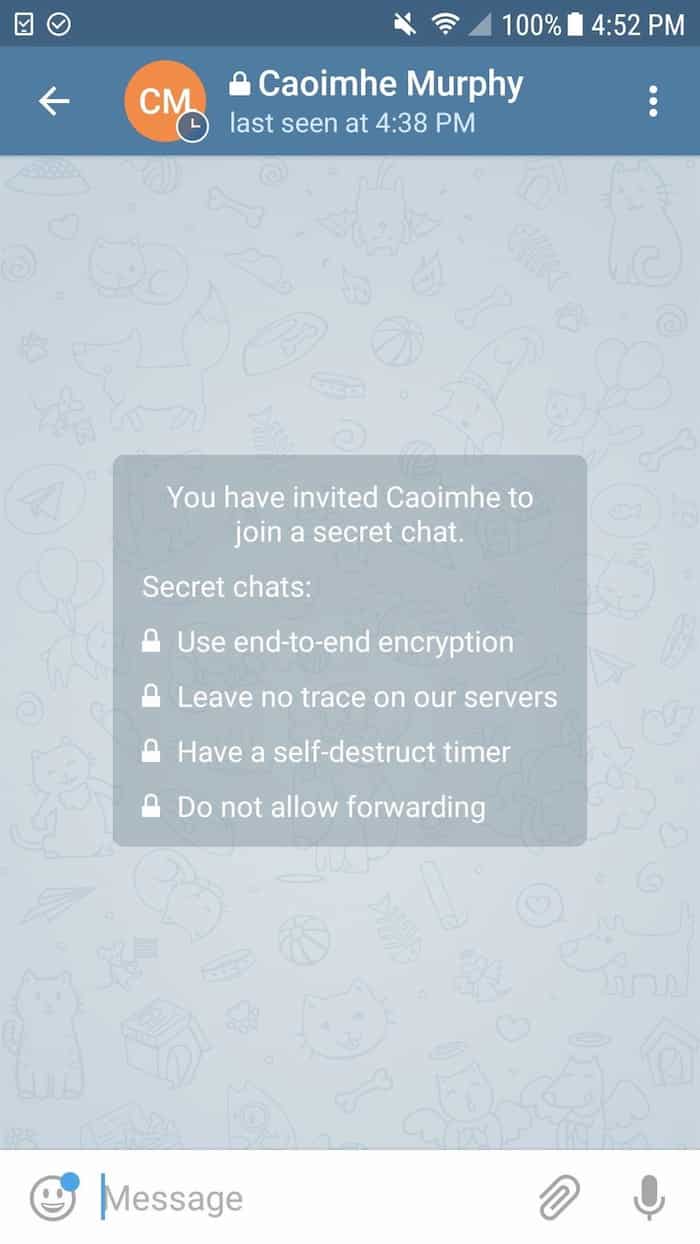 chat segreta telegram